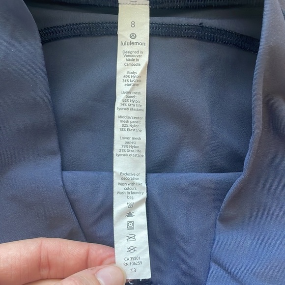 Lululemon Never Still Crop 21” Leggings Cadet Blue‎ size 8 - Picture 9 of 12
